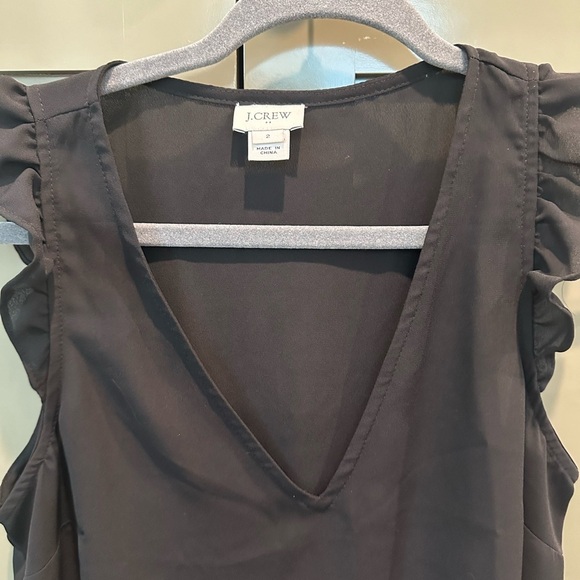 J. Crew Black Ruffle Sleeve Blouse - Picture 5 of 8